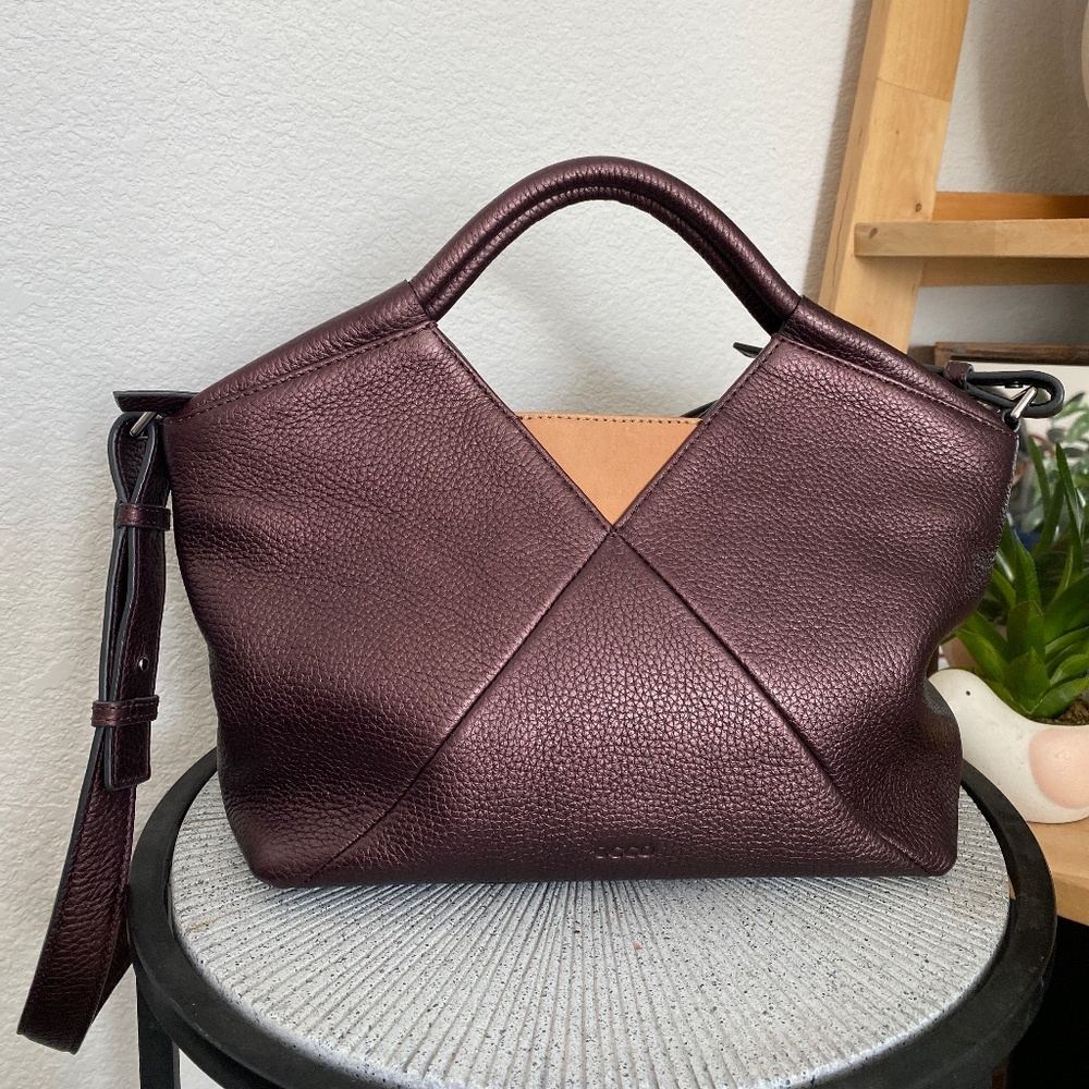 Ecco Plum Satchel Bag